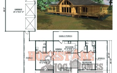 Log Home Lake House Plan