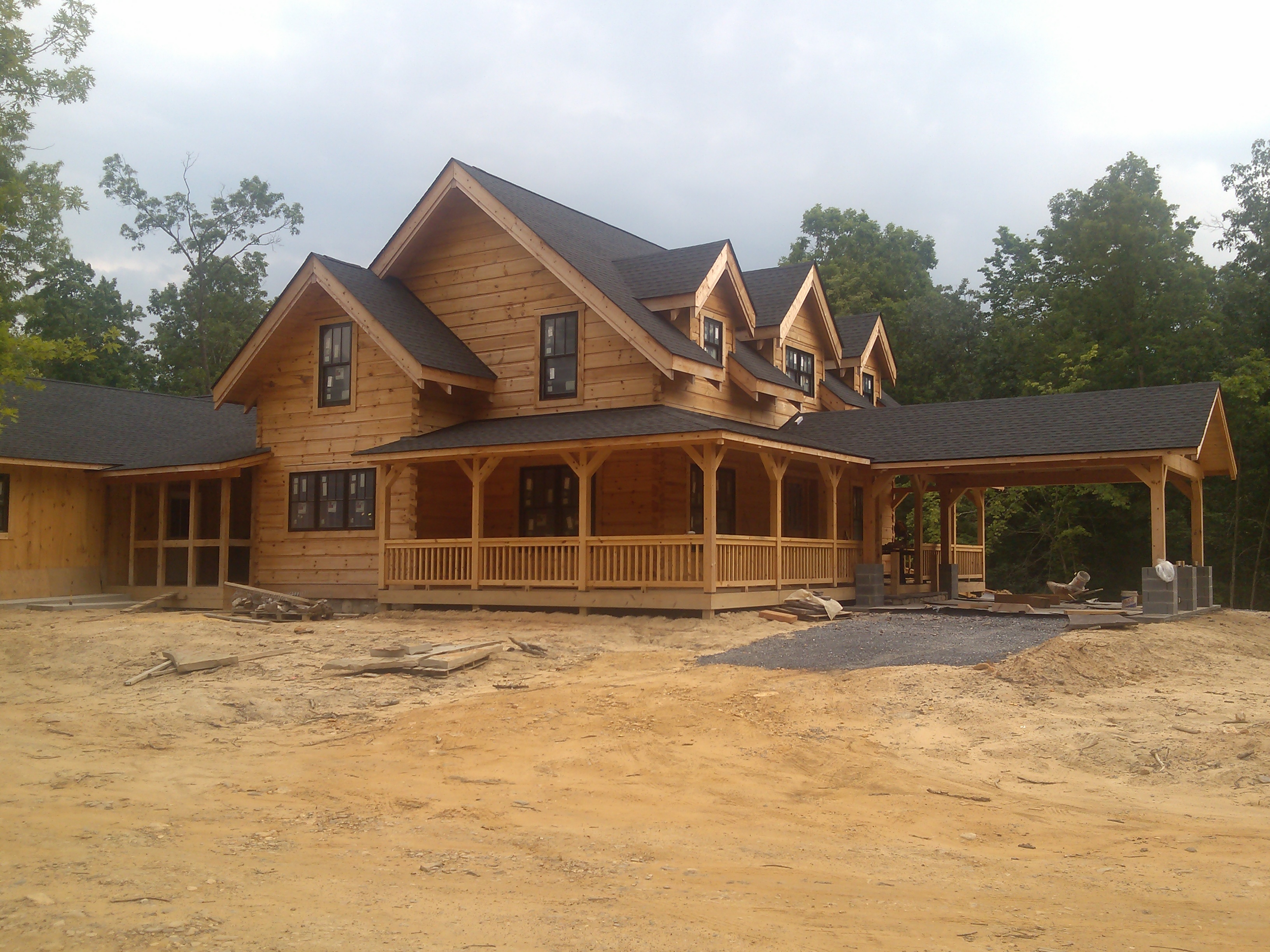 An Honest Abe Log Custom Log Home under construction in Virginia.