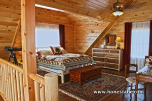 The loft bedroom offers a clear 25-mile view.