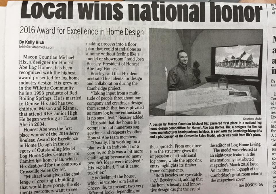 Designer Hix Featured in Hometown News
