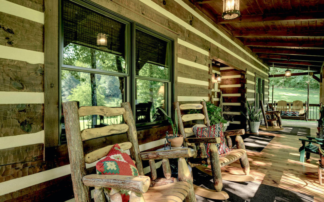 Porchsitting Is Not Just A Hashtag Honest Abe Log Homes Cabins - Log Cabin Front Porch Decorating Ideas